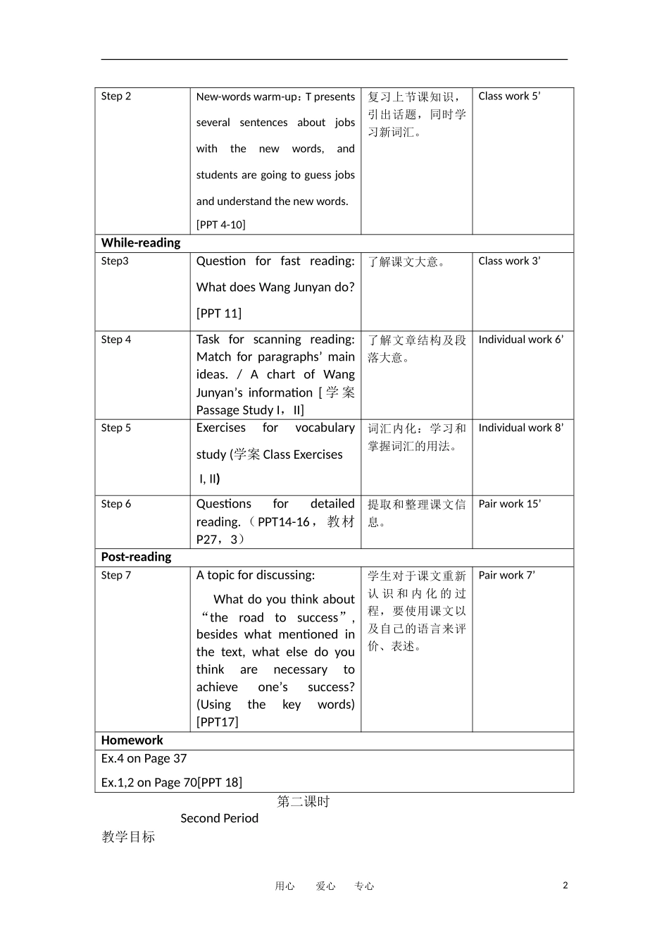 高二英语 模块5 Unit14 Lesson3 Nine to Five教案 北师大版选修5_第2页