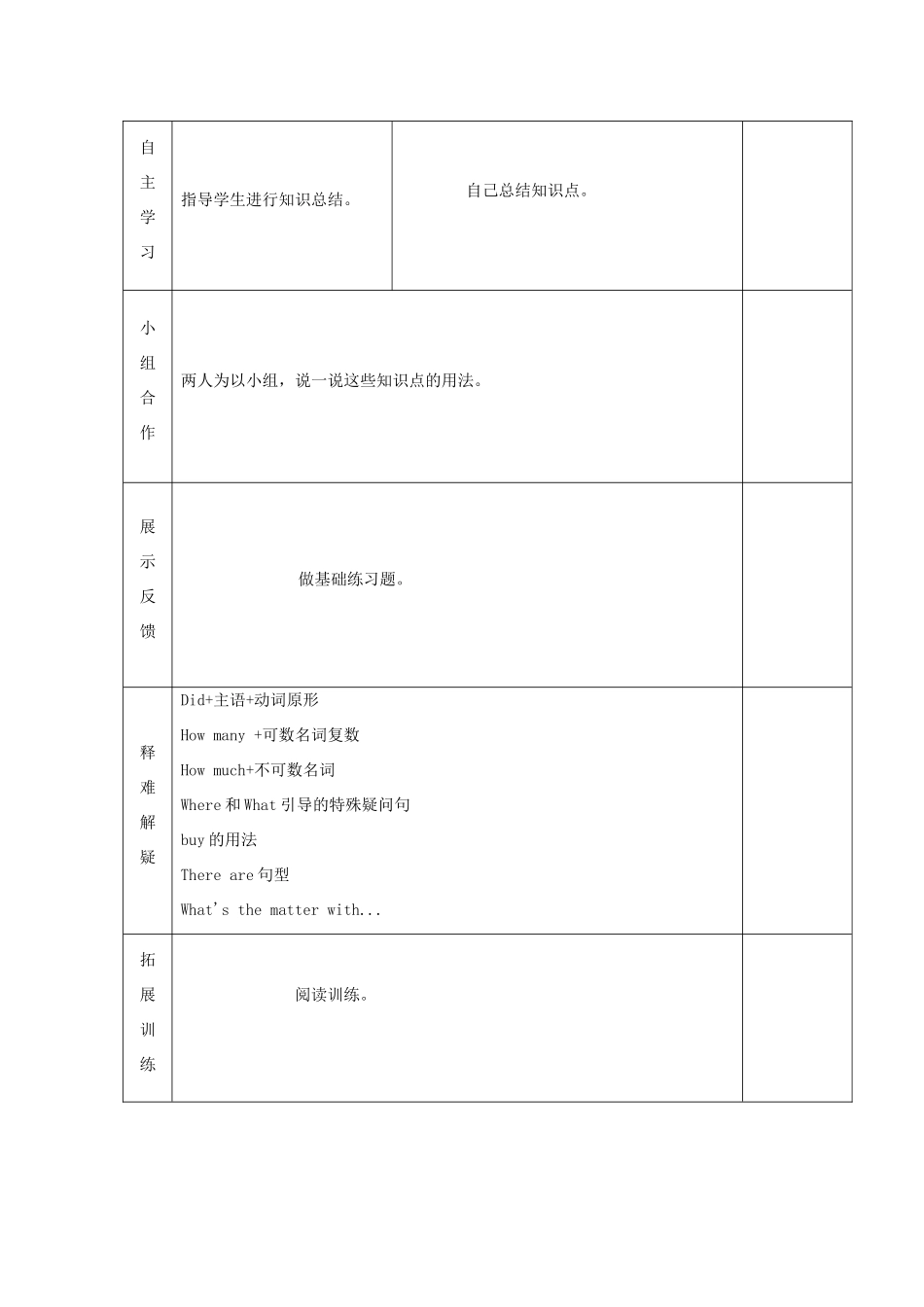 五年级英语上册 Module1-Module5（第2课时）教案 外研版（三起）-外研版小学五年级上册英语教案_第2页