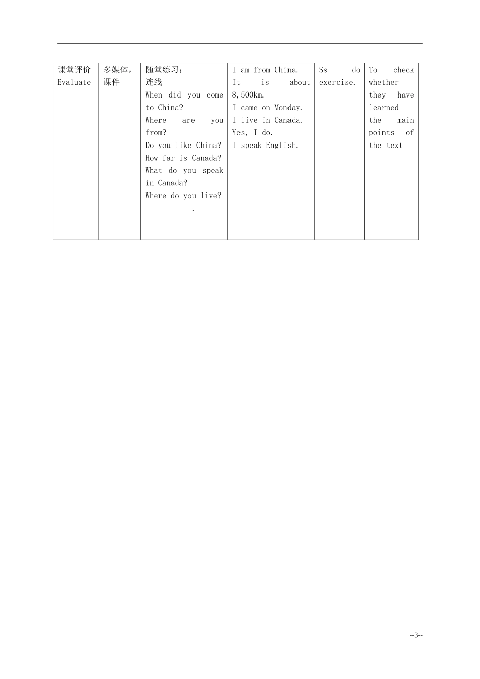 五年级英语下册 Unit 2 Lesson 10(1)教案 冀教版（一起）_第3页