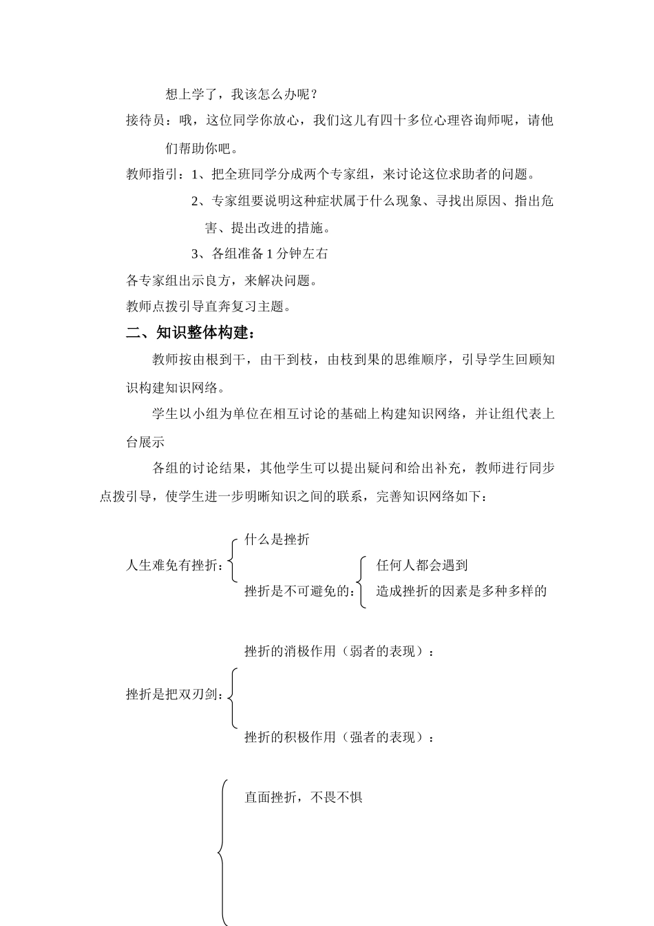 七年级政治上册 第九课风雨中我在成长复习教学设计 鲁教版教材_第2页