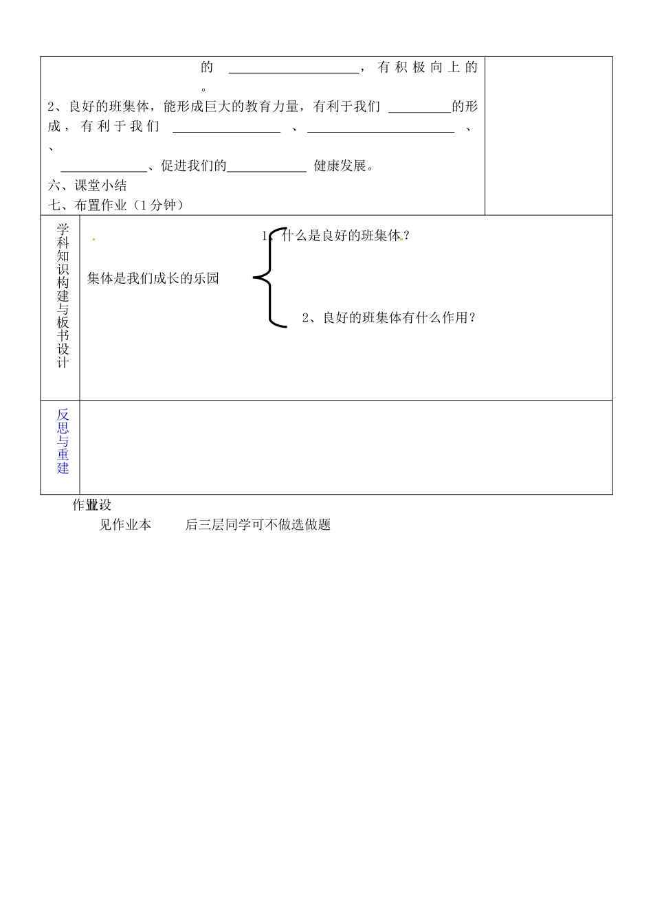 七年级政治上册 集体是我们成长的乐园—新集体 新面貌教学设计 鲁教版教材-鲁教版教材初中七年级上册政治教学设计_第2页