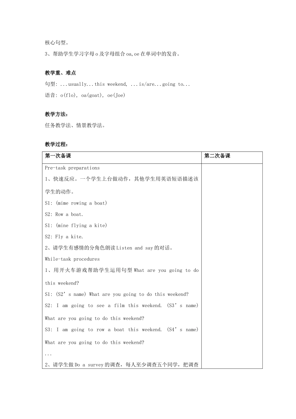 五年级英语下册 Module 2 Work and play Unit 5《At the weekend》教案 牛津上海版（三起）-牛津上海版小学五年级下册英语教案_第3页