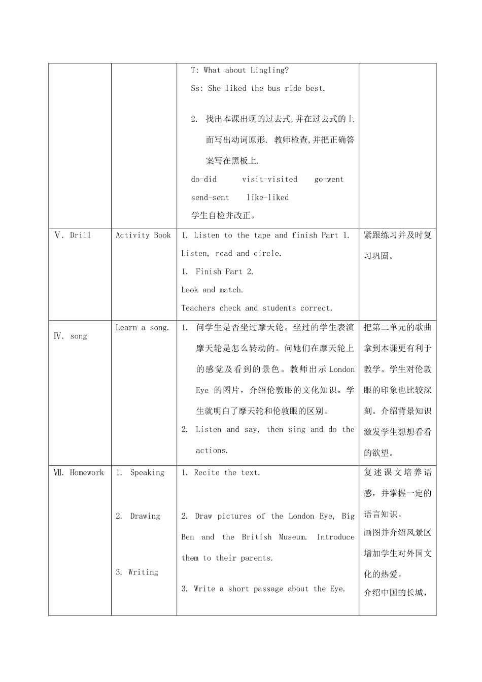 五年级英语上册 Module3 unit1(1)教案 外研版_第3页