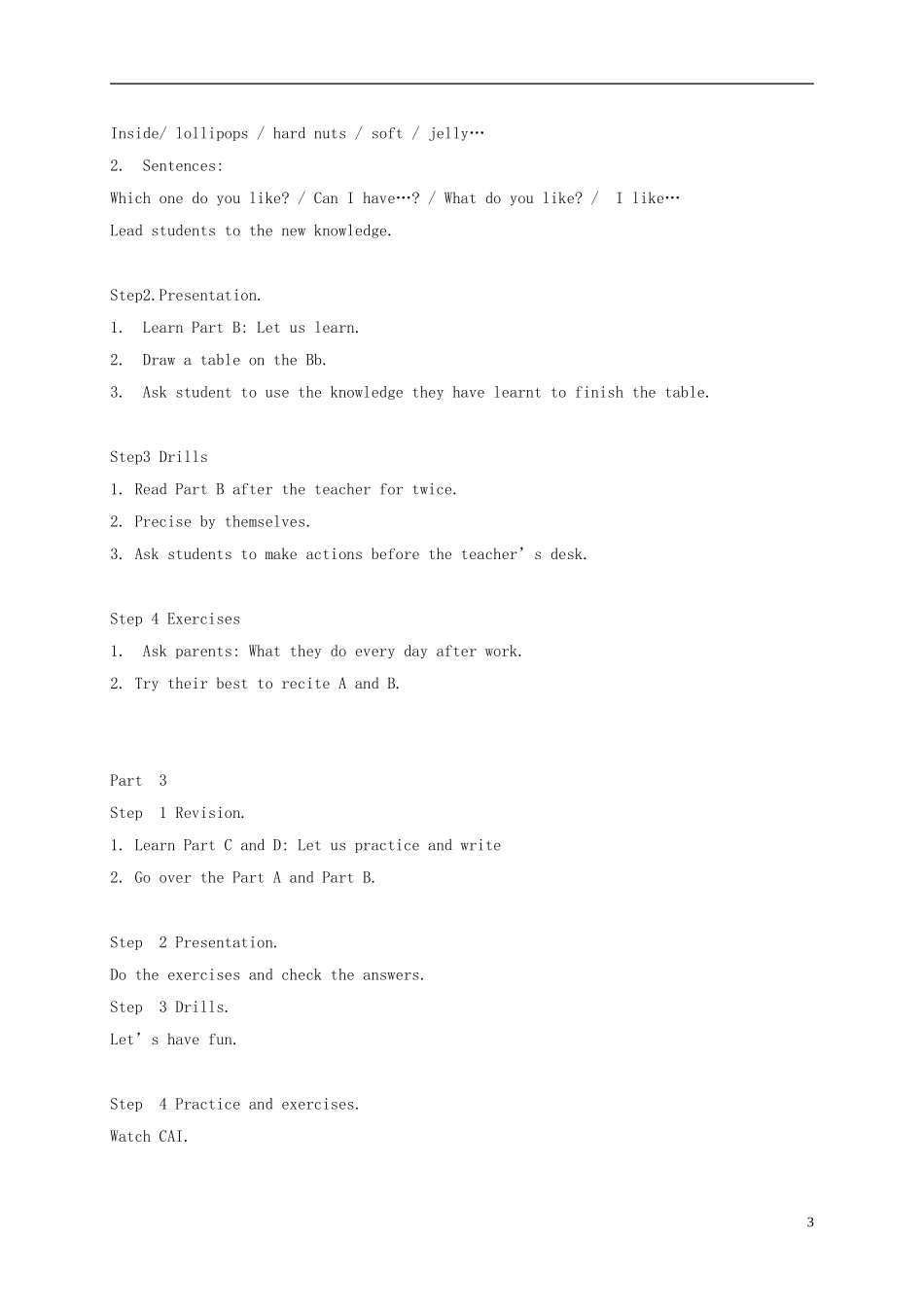 五年级英语上册 Unit6(5)教案 湘少版_第3页