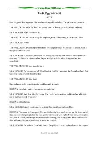 高中英语Unit4 Pygmalion(5)