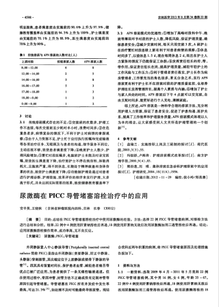 尿激酶在PICC导管堵塞溶栓治疗中的应用 