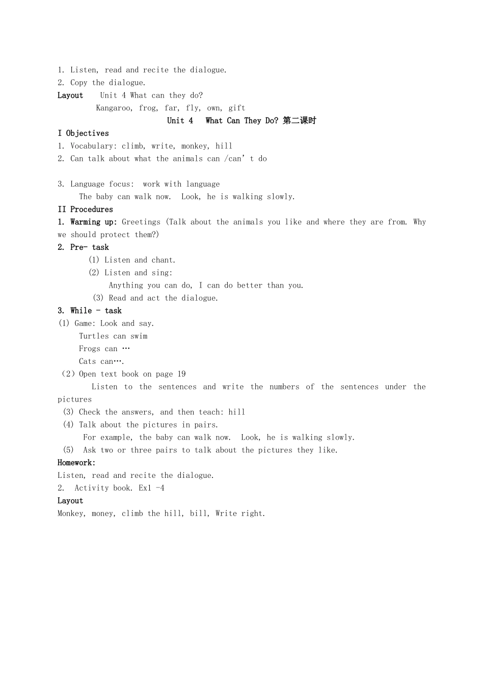 五年级英语上册 Module 2 Unit 4(7)教案 广州版_第3页