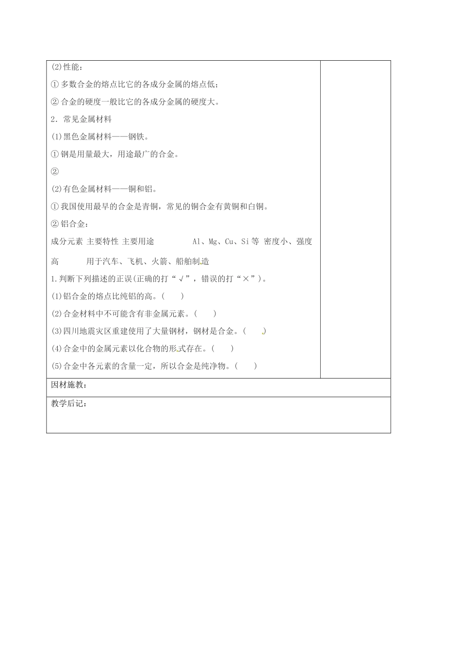 高三化学一轮复习 铜及其重要化合物教学设计-人教版高三全册化学教案_第3页