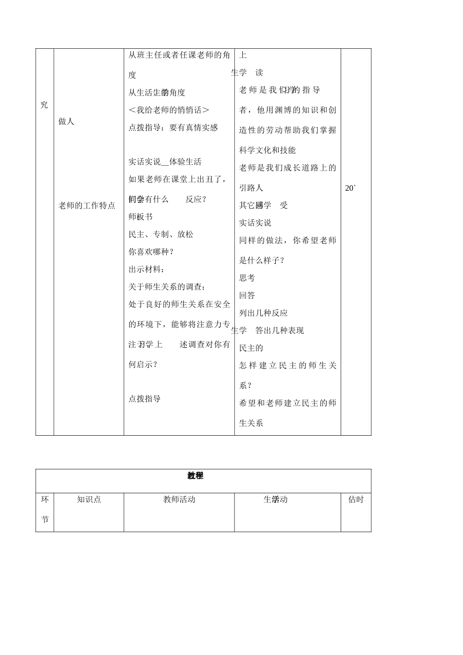 七年级思品上册 13我爱我师同步教学设计 鲁教版教材_第3页