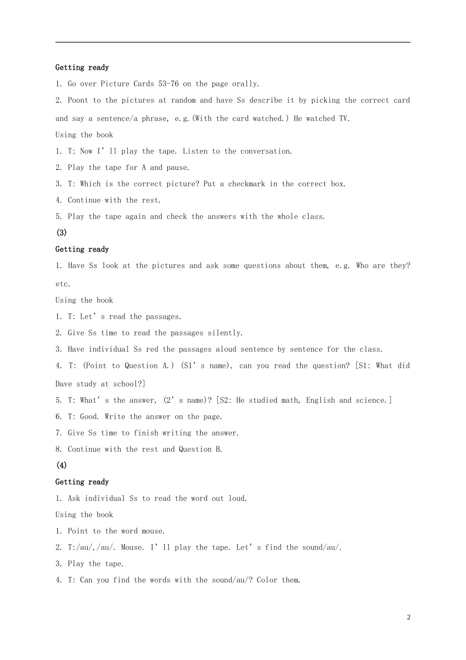 五年级英语上册 unit12教案 广东版开心_第2页