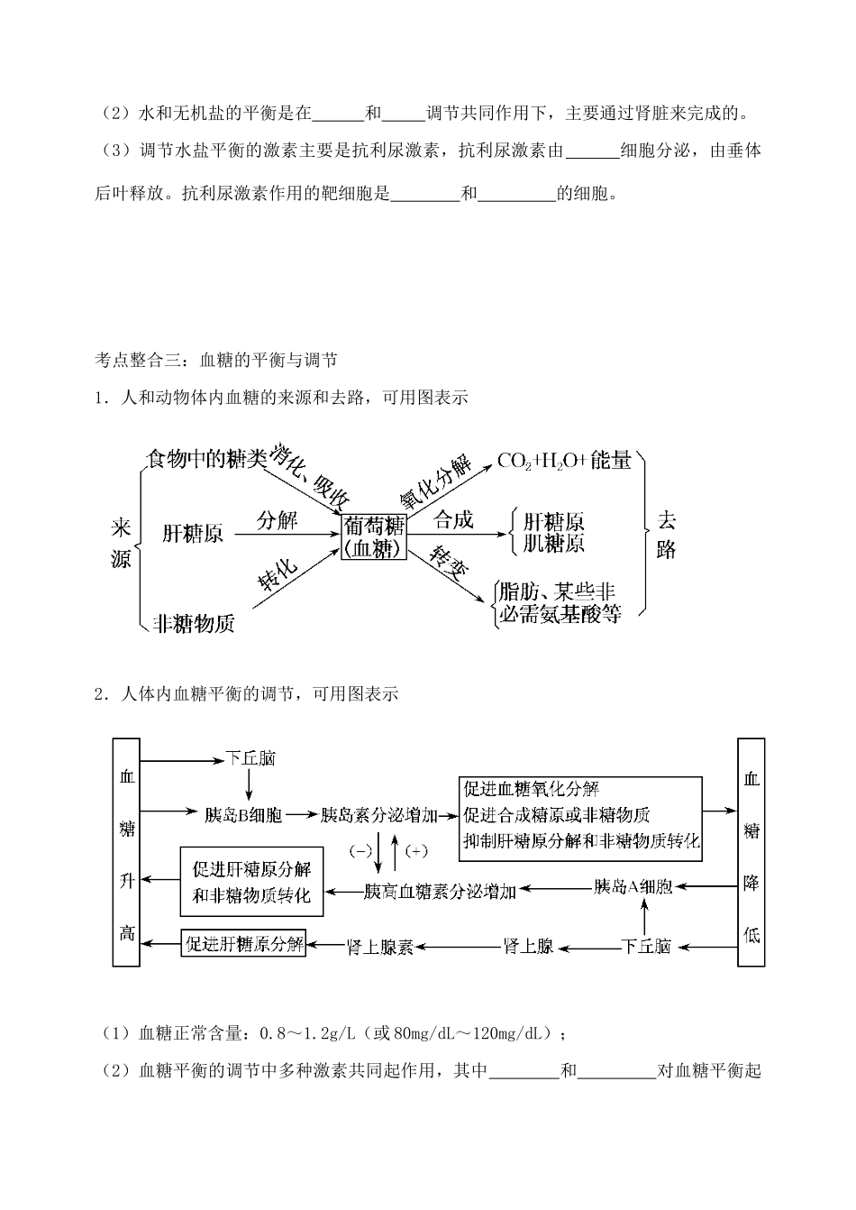 天津市高考生物一轮复习 专题5 人体的内环境与稳态教案 新人教版_第3页