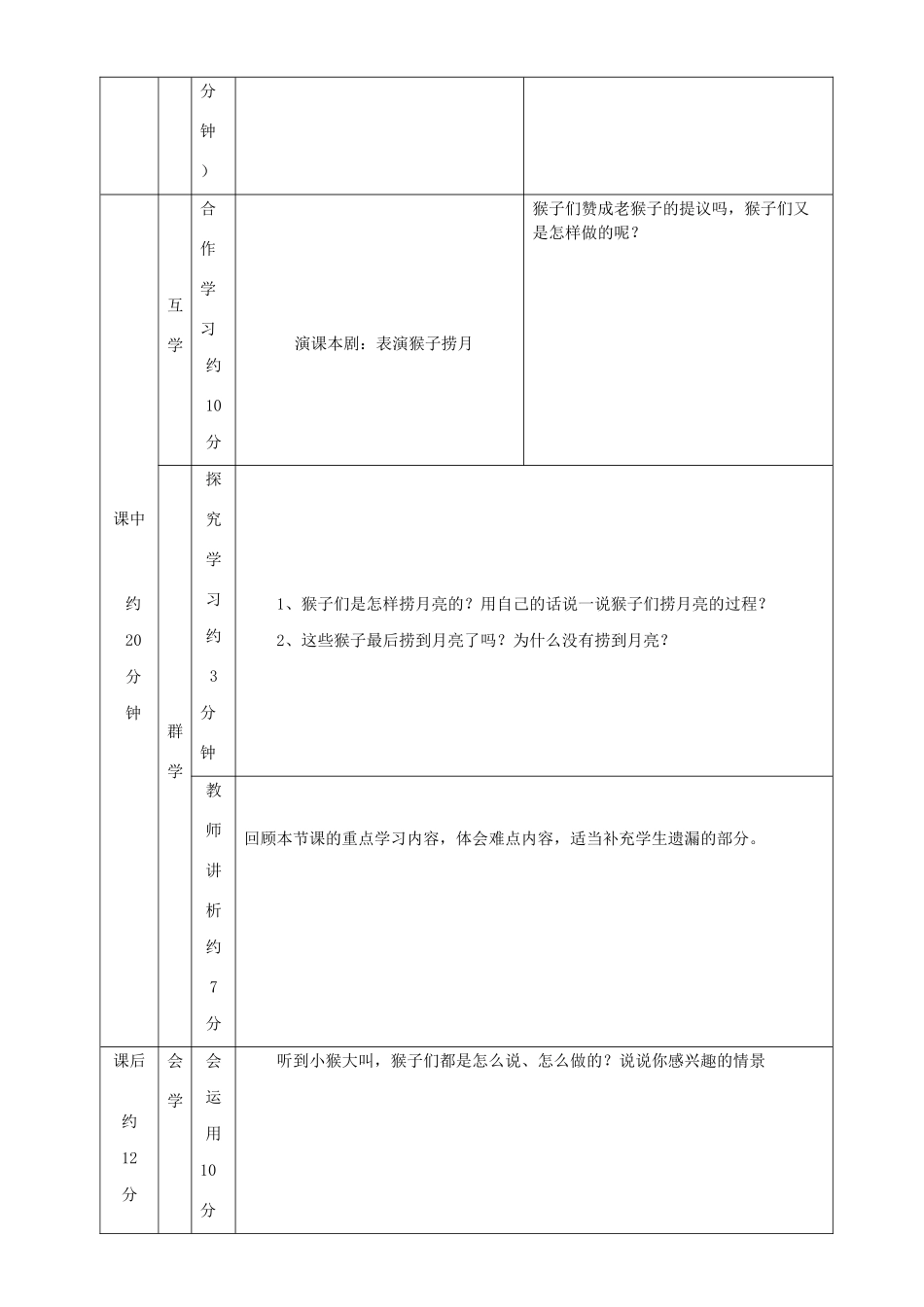 一年级语文下册 第2单元《猴子捞月亮》教案 长春版-长春版小学一年级下册语文教案_第2页