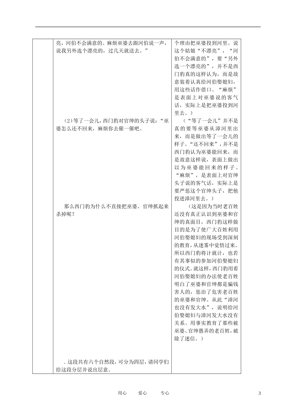 五年级语文下册 西门豹治邺教案 北师大版_第3页