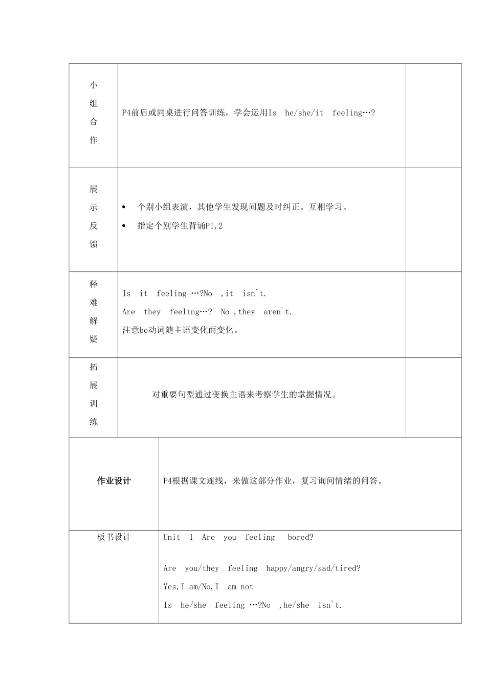 五年级英语上册 Module 9 Unit 1 Are you feeling bored（第2课时）教案 外研版（三起）-外研版小学五年级上册英语教案_第2页