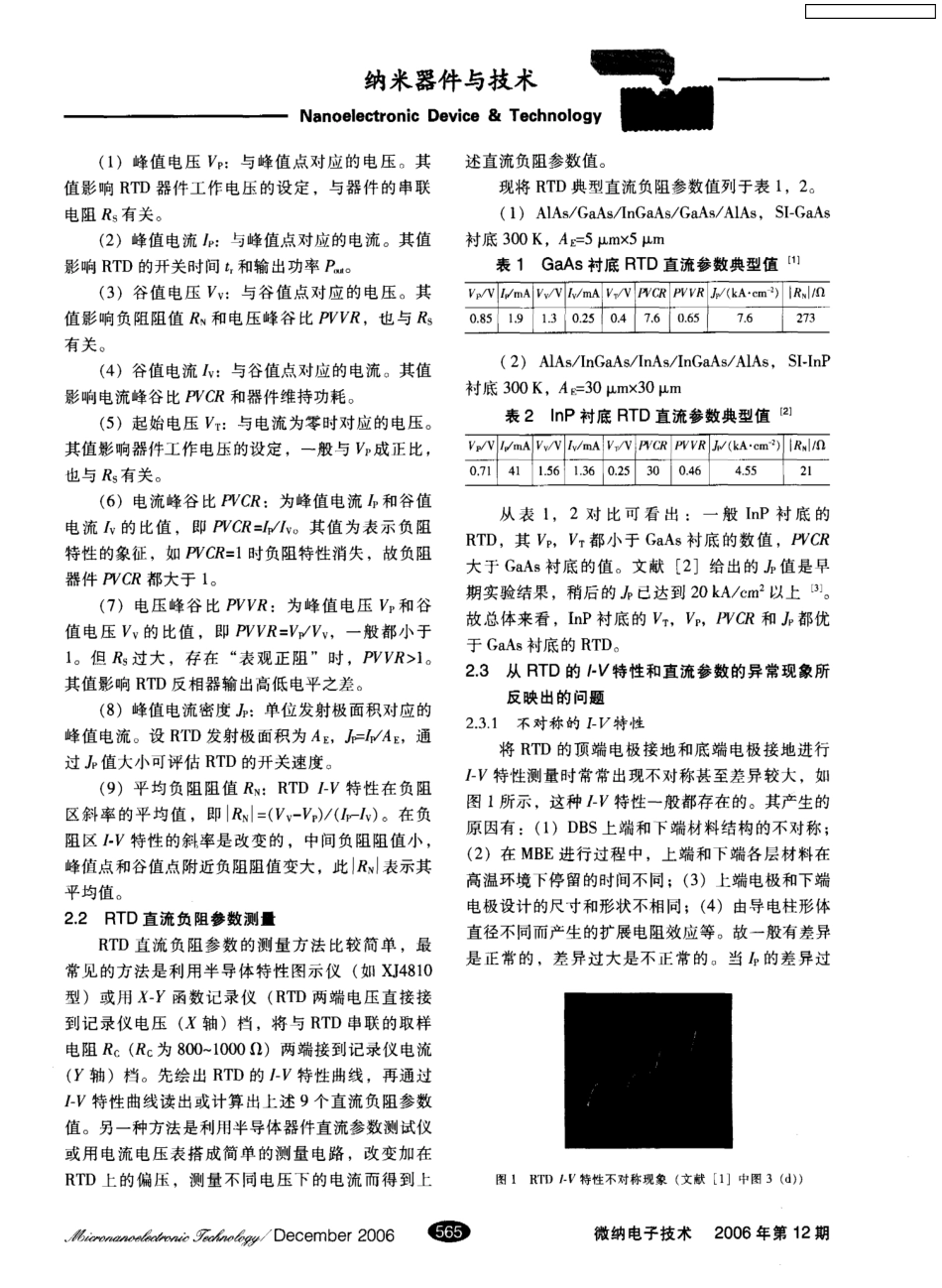 RTD器件参数和测量方法——共振隧穿器件讲座(8) _第2页