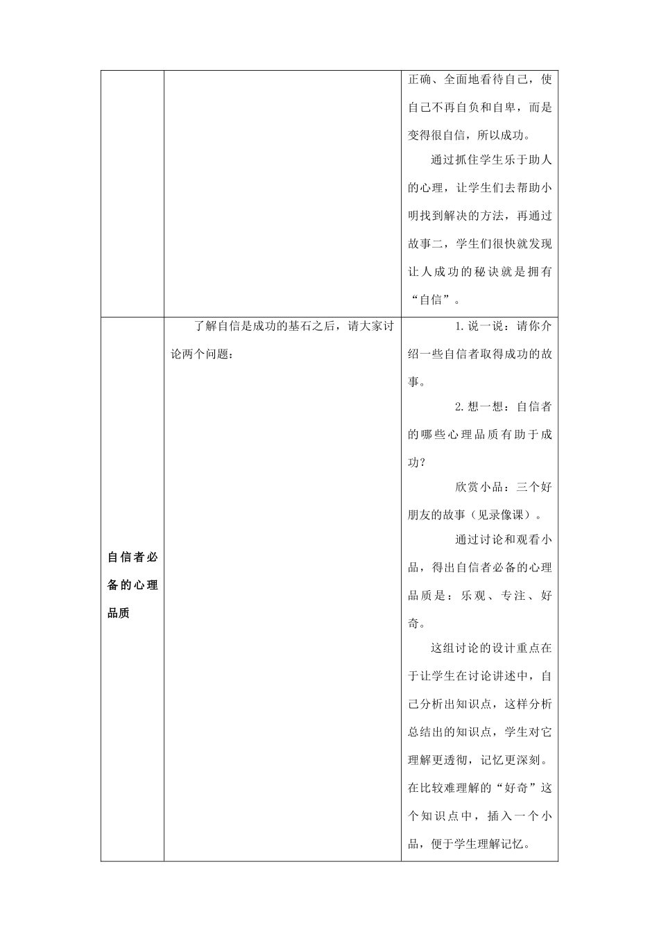 七年级政治下册 第二课 扬起自信的风帆（第二课时）教学设计 新人教版教材_第3页