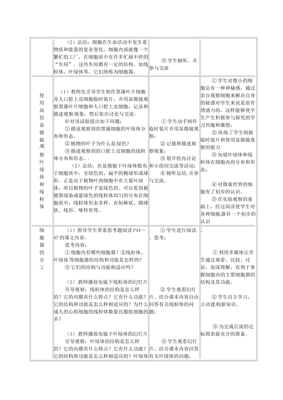 河北省辛集三中高中生物《3.2细胞器 系统内的分工合作》教案 新人教版必修1_第2页