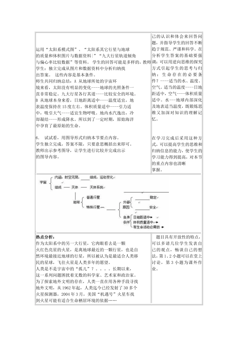山西省运城市康杰中学高中地理 1.1 宇宙中的地球教学设计 新人教版必修1_第3页