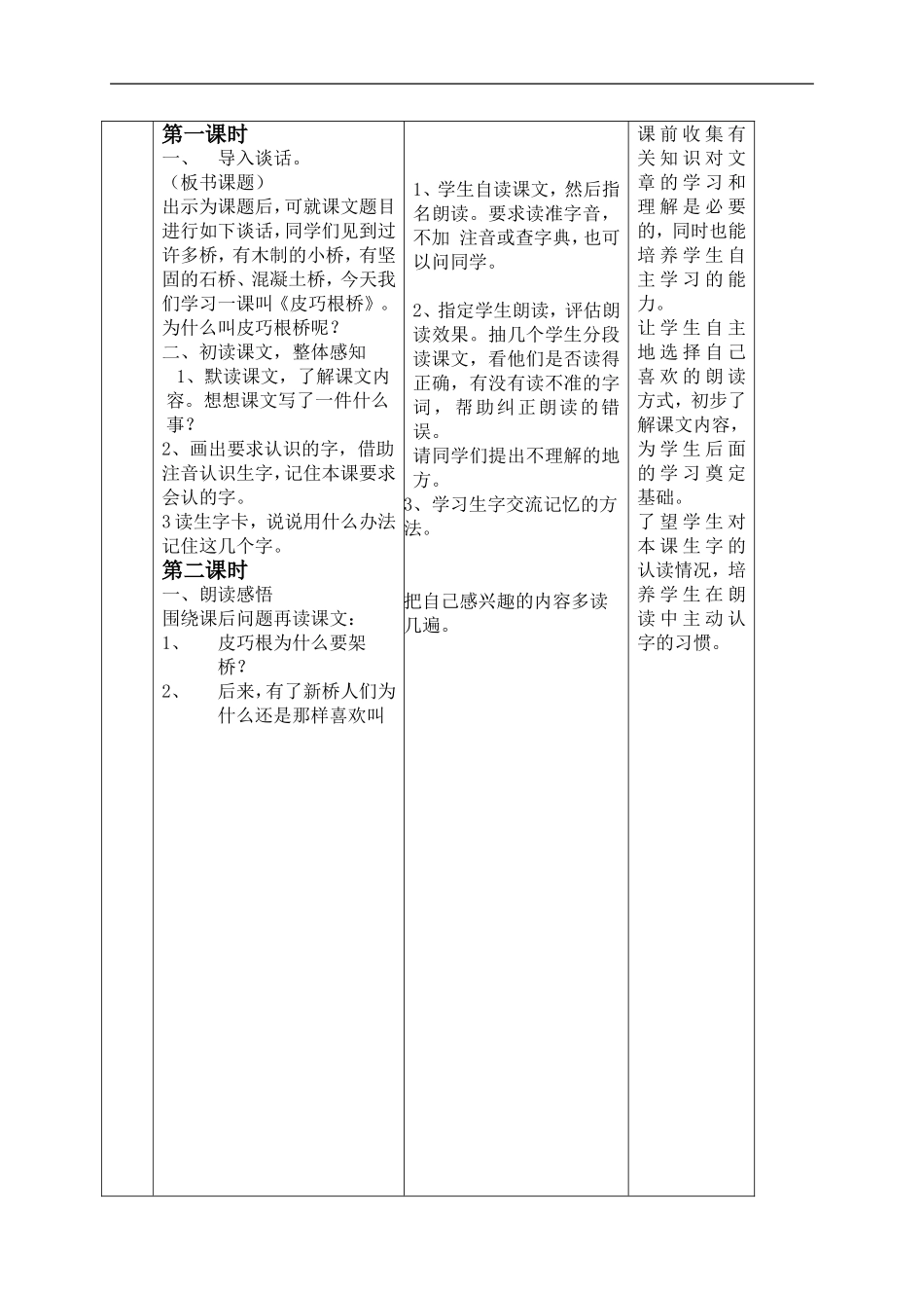 四年级语文 《皮巧根桥》教案 语文S版_第2页