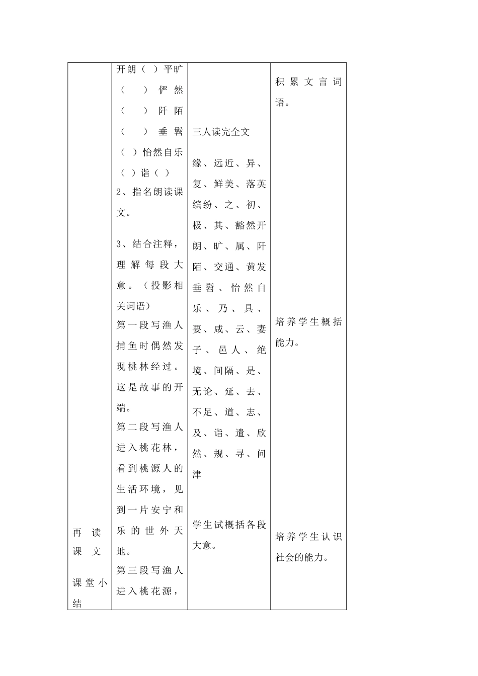 七年级语文下《桃花源记》教学设计1河大版教材_第2页