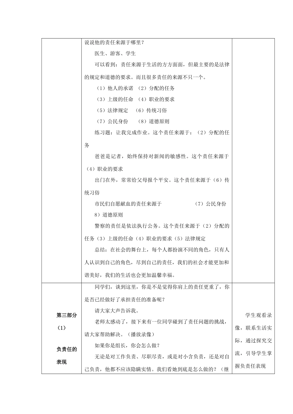 九年级政治全册 第一课 第一框 我对谁负责 谁对我负责教学设计4 新人教版教材_第3页