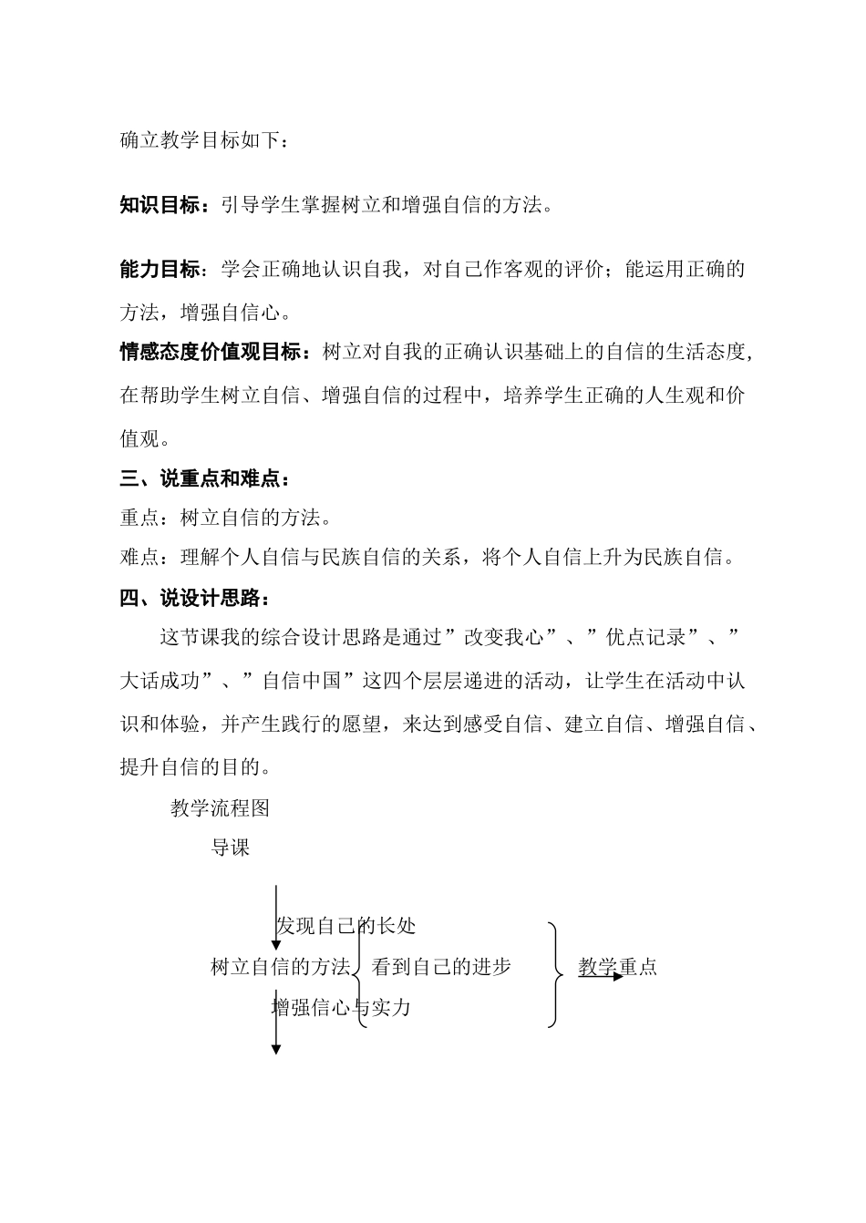 七年级政治下册 第二课《唱响自信之歌》说课稿 人教新课标版教材_第2页