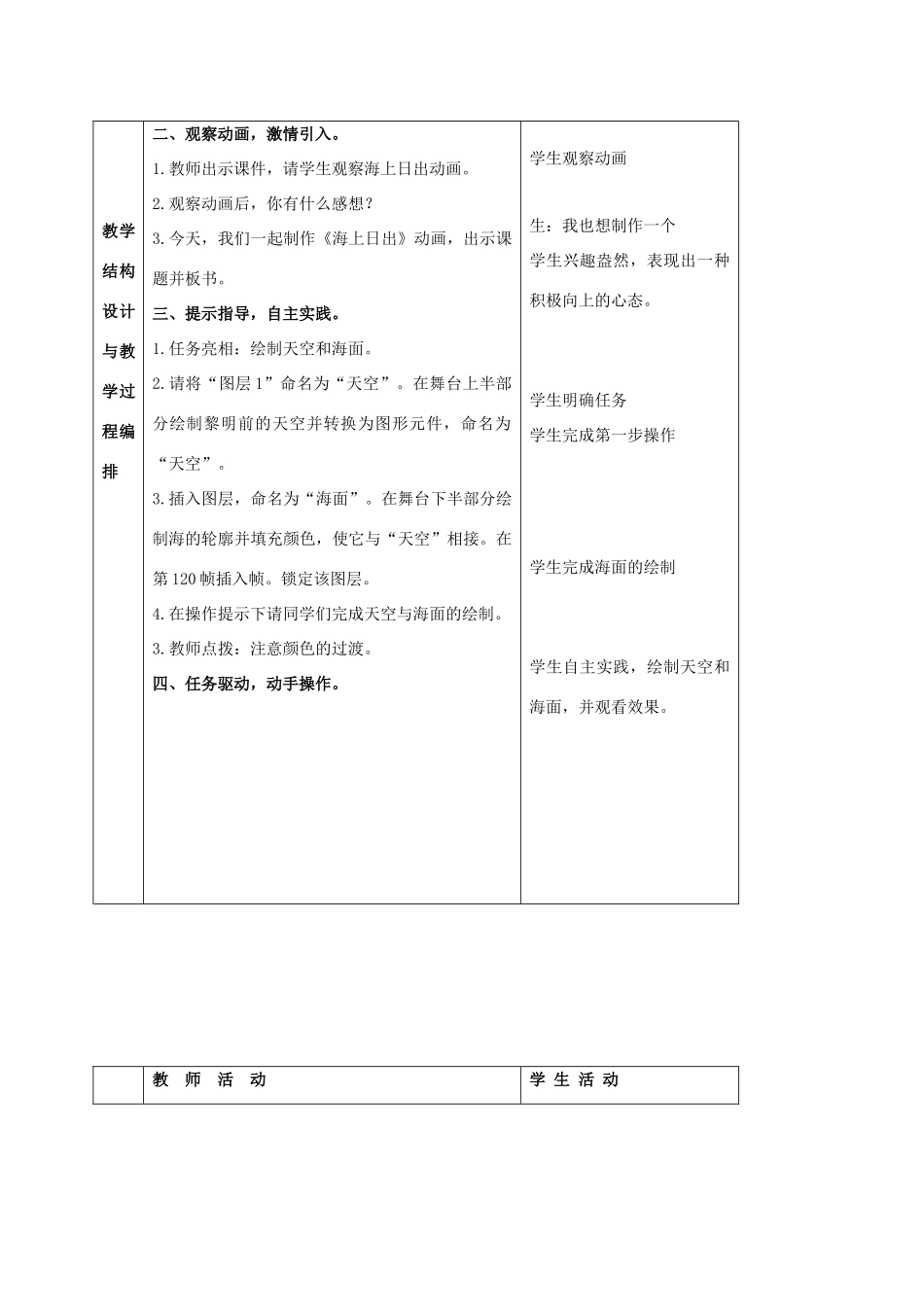 五年级信息技术上册 海上日出 2 第一课时教案 冀教版_第2页