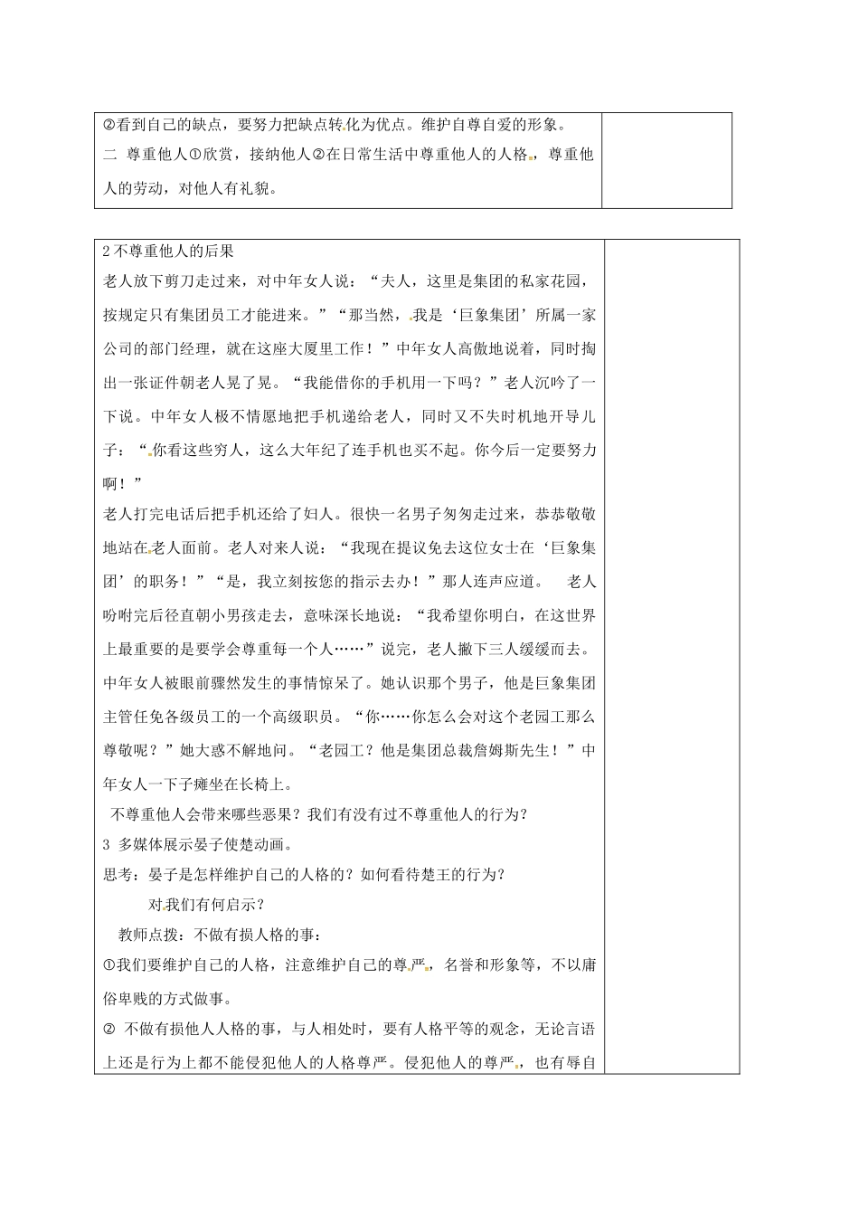 七年级政治上册 3.5.2 我自尊我自爱教学设计 鲁人版教材六三制（道德与法治）-鲁人版教材初中七年级上册政治教学设计_第2页