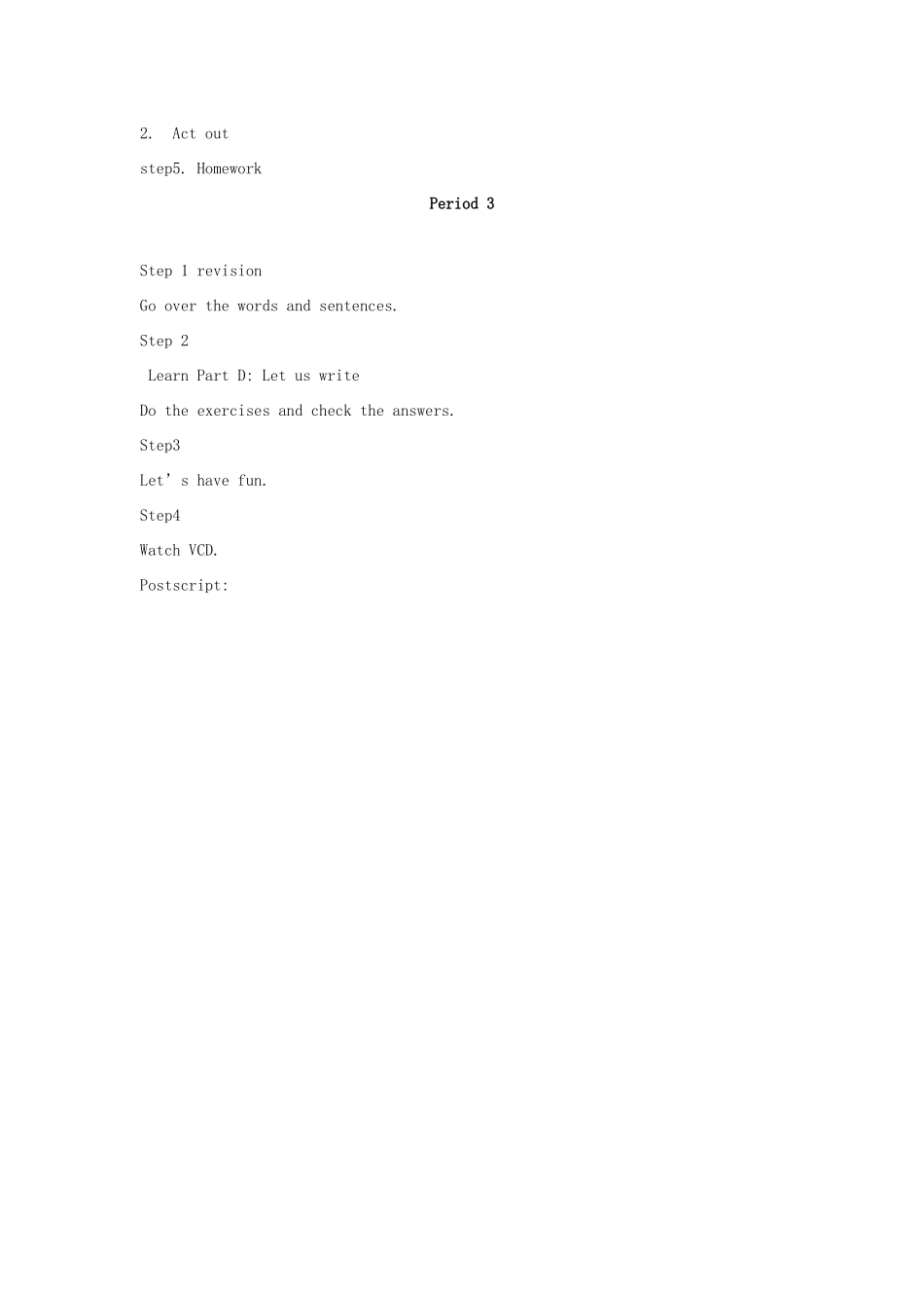 五年级英语上册 Unit 14 What’s the name of this place教案2 湘少版-湘少版小学五年级上册英语教案_第3页