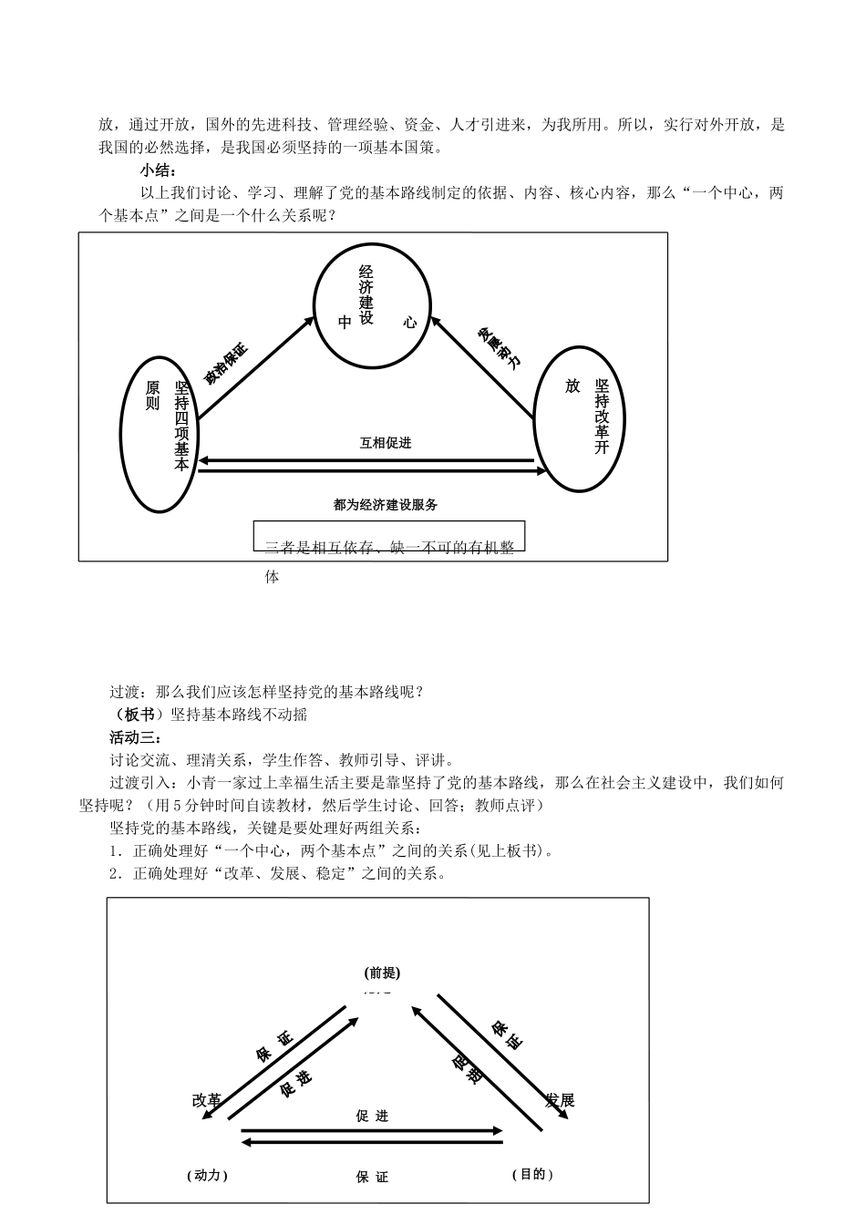 九年级政治《党的基本路线》教学设计 人教新课标版教材_第3页