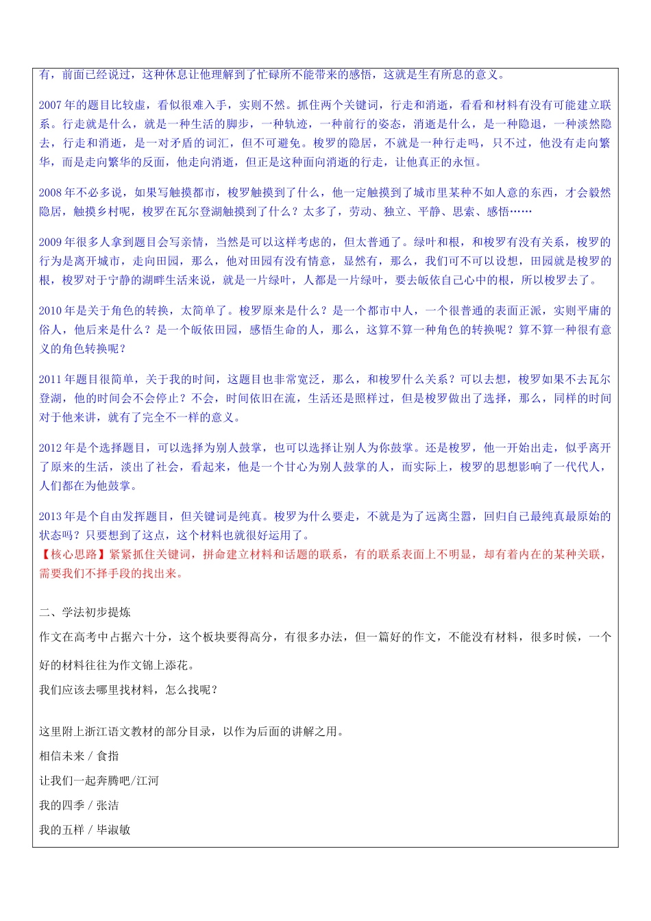 高三语文教师辅导讲义 作文的材料选择-人教版高三全册语文教案_第2页