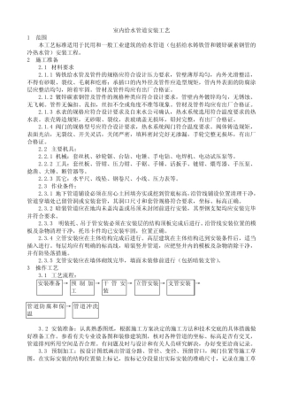 室内给水管道安装工艺