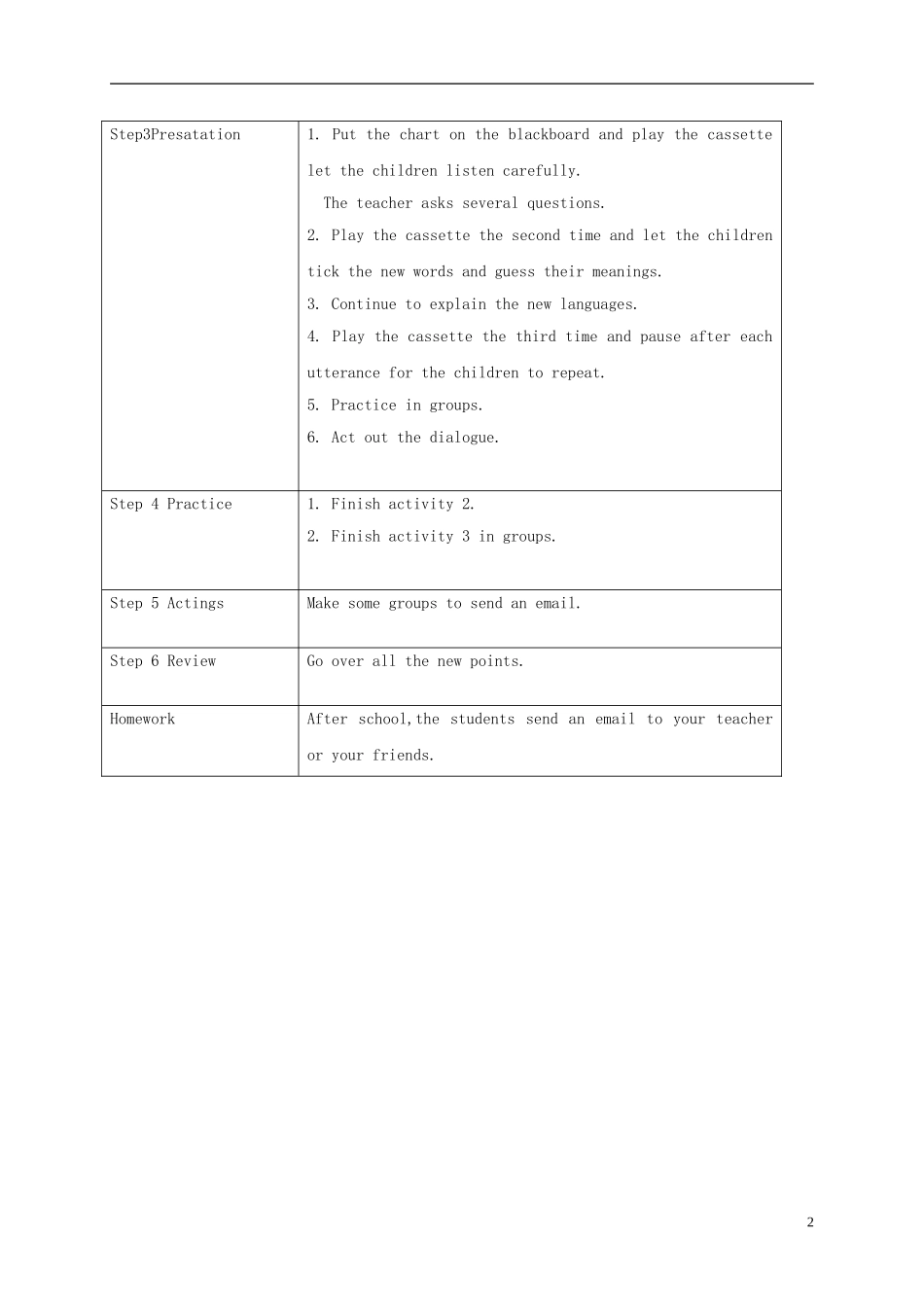 五年级英语下册 Module7 unit2(4)教案 外研版_第2页