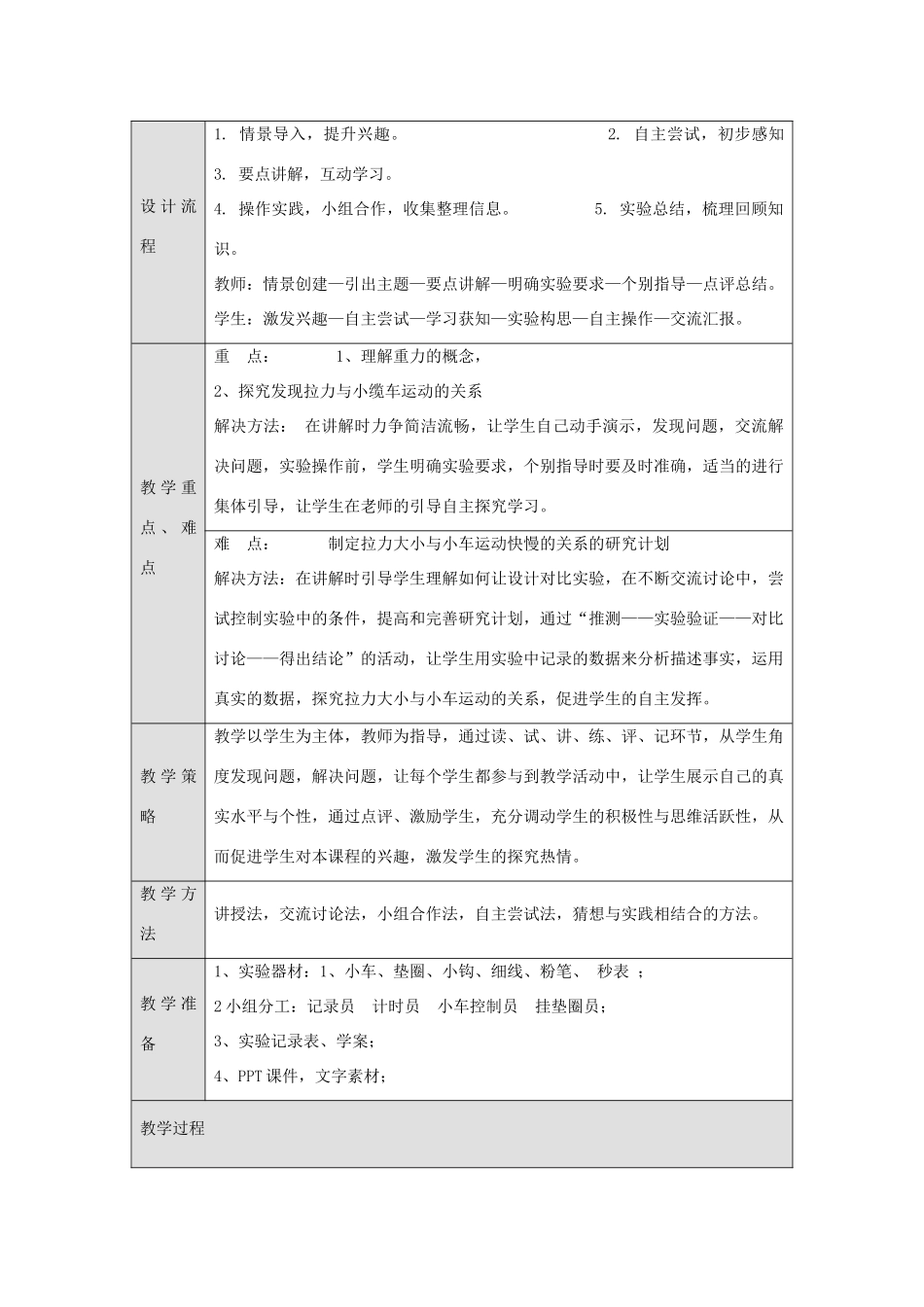 五年级科学上册《我们的小缆车》教案设计 教科版_第2页