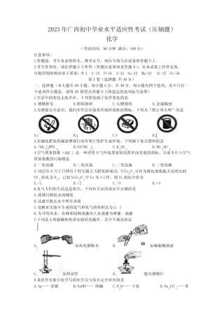 2023年广西贺州市昭平县中考三模化学试题(含答案) 
