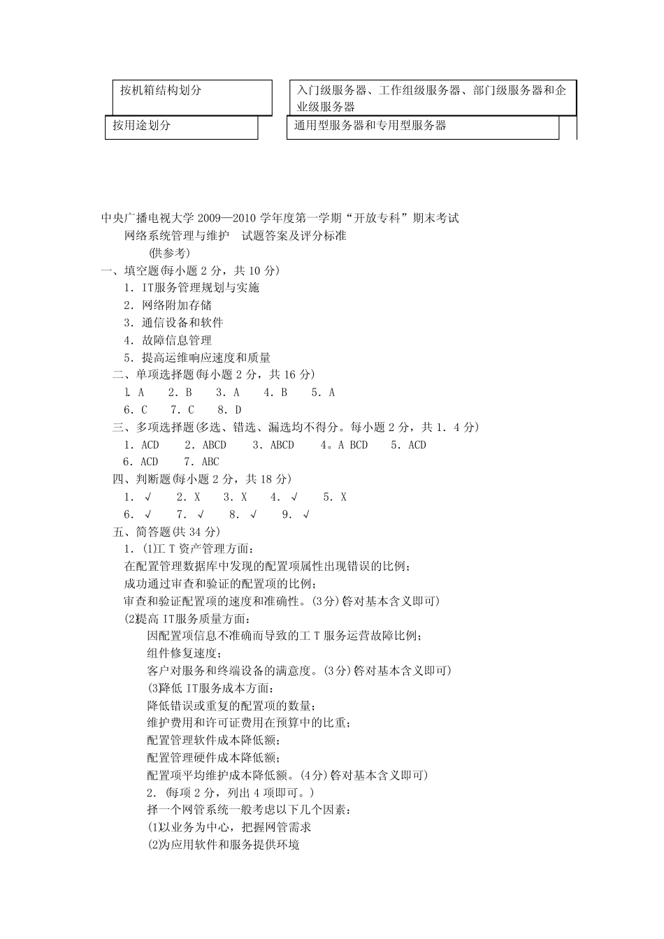 中央电大专科网络系统管理与维护试题2010年1月 _第3页