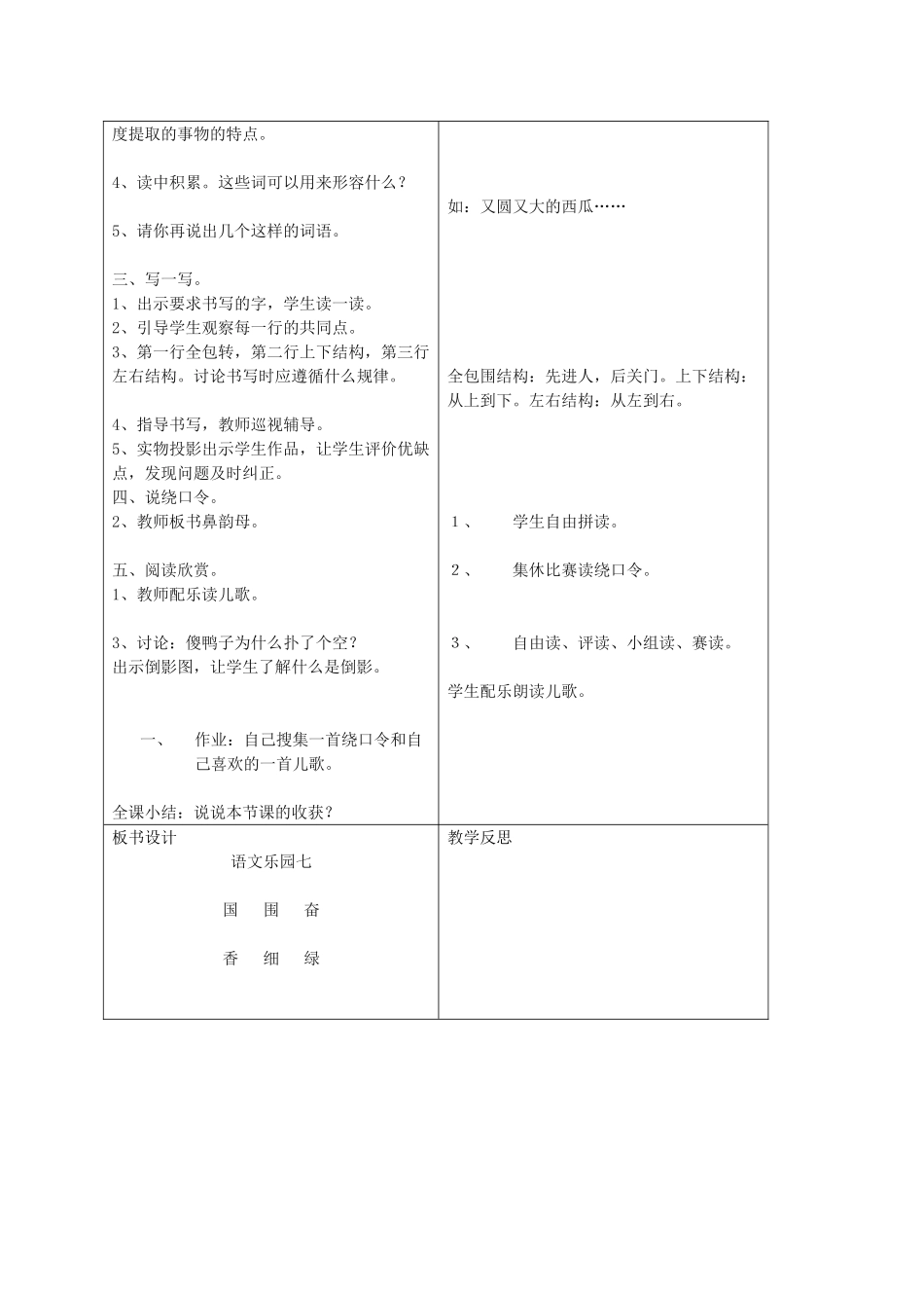 一年级语文下册 语文乐园七教案1 语文A版-语文A版小学一年级下册语文教案_第2页