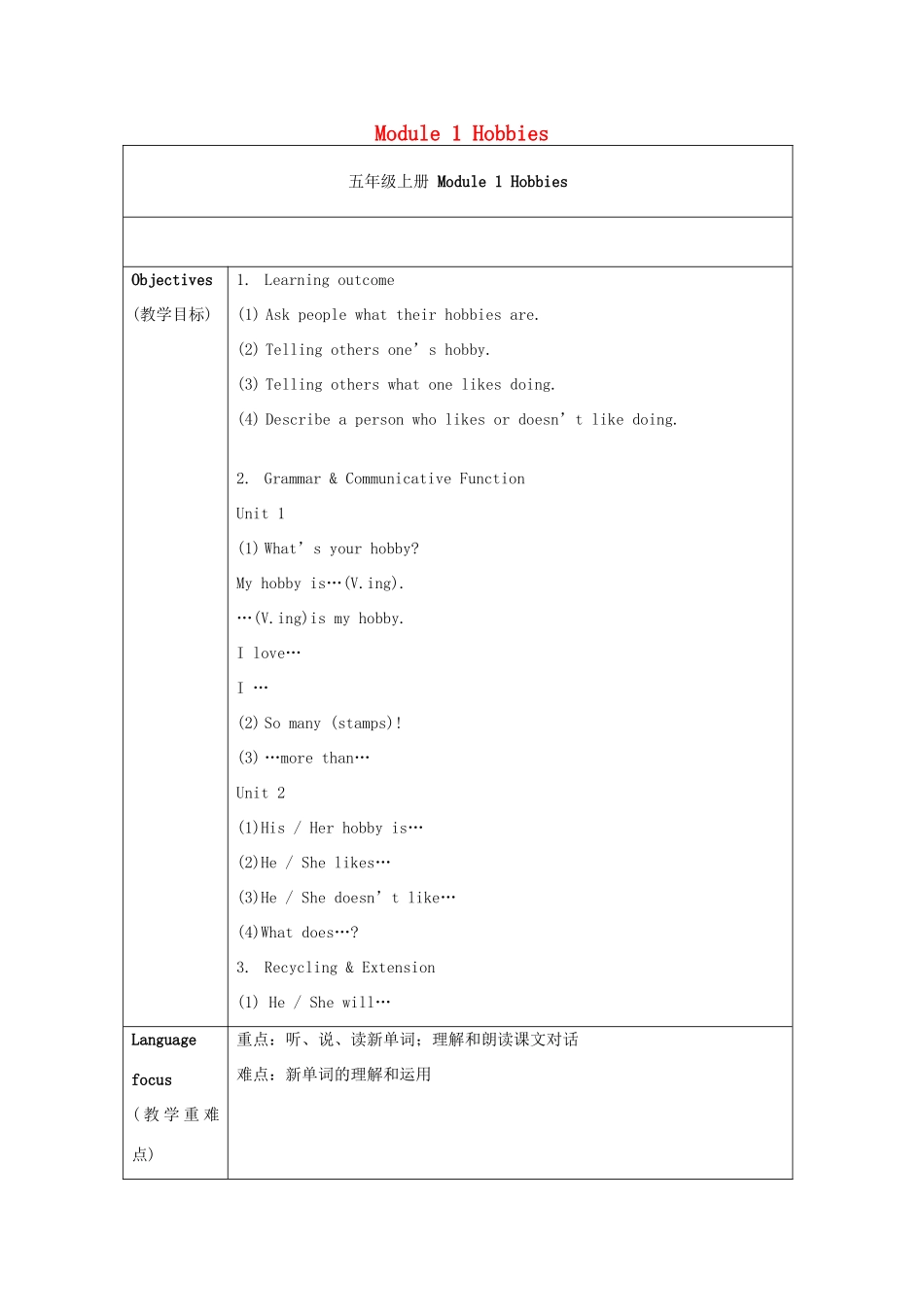 五年级英语上册 第1-9单元教案 教科版（广州，三起）-教科版小学五年级上册英语教案_第1页