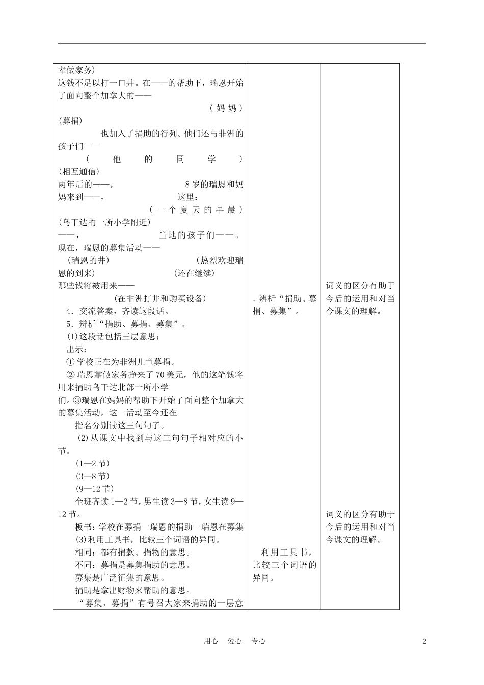 五年级语文上册 瑞恩的井 5教案 沪教版_第2页