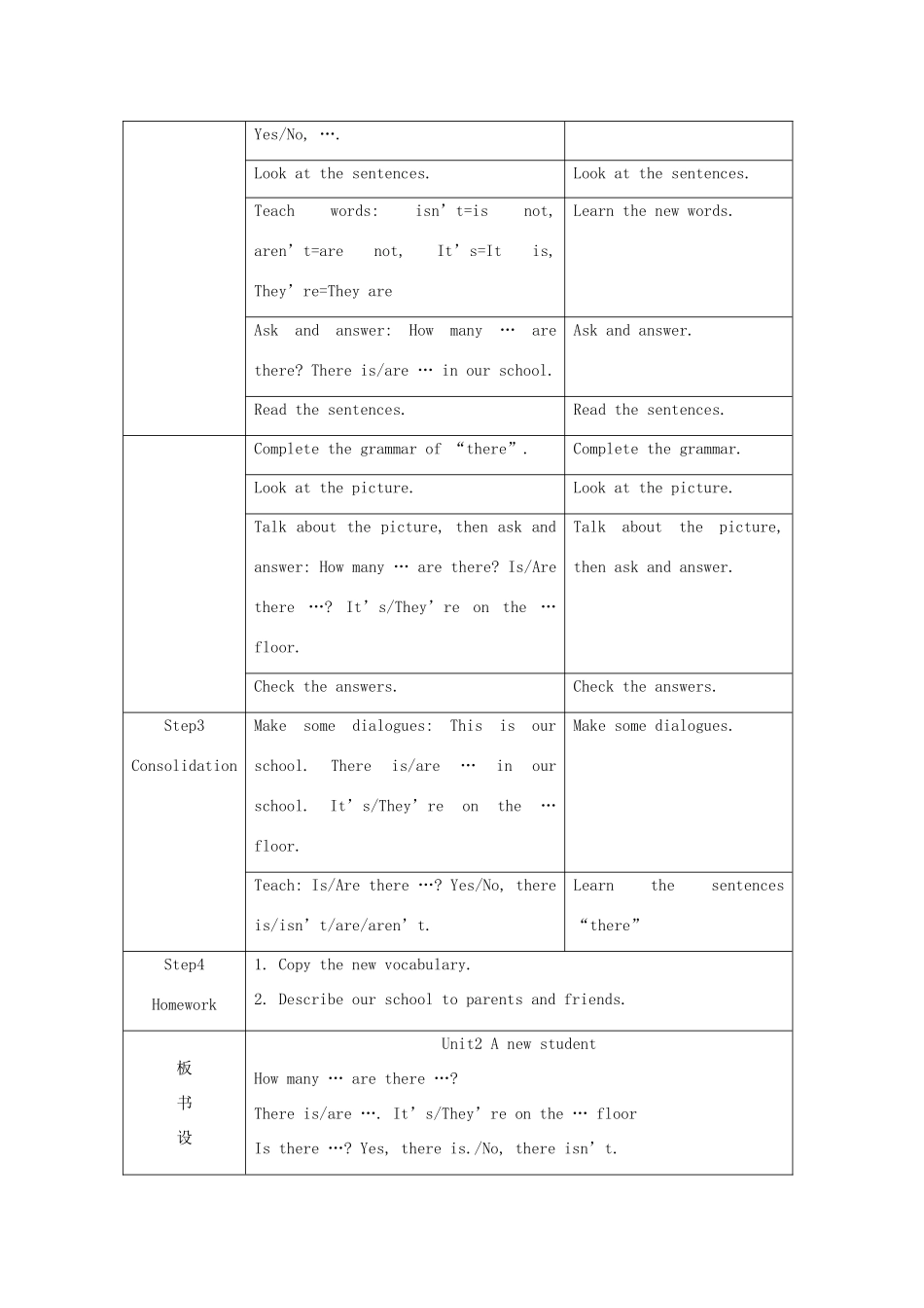 五年级英语上册 Unit 2 A new student（第2课时）教案 牛津译林版（三起）-牛津版小学五年级上册英语教案_第2页
