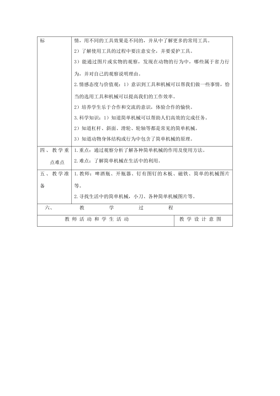 五年级科学下册 第1单元 巧妙的用力 第1课《怎样才能省力》教案 冀人版-人教版小学五年级下册自然科学教案_第2页