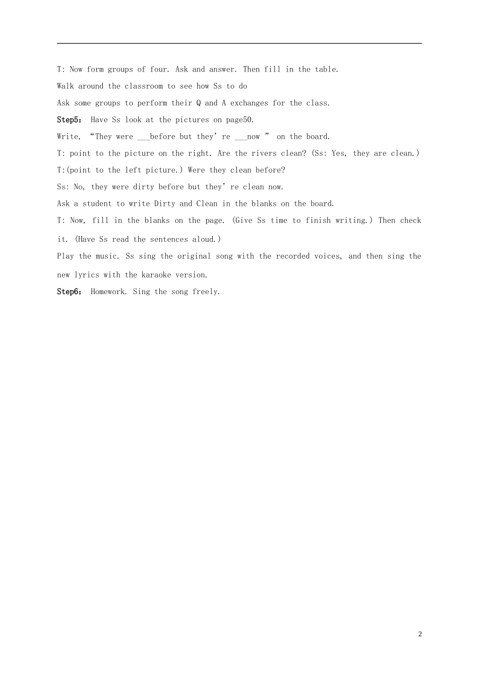 五年级英语上册 unit9(2)教案 广东版开心_第2页