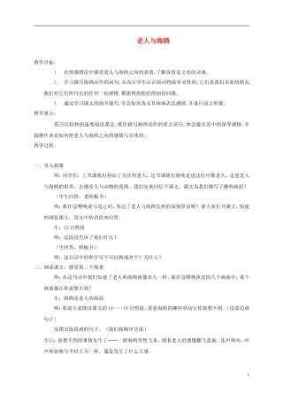 五年级语文下册 老人与海鸥3教案 语文S版