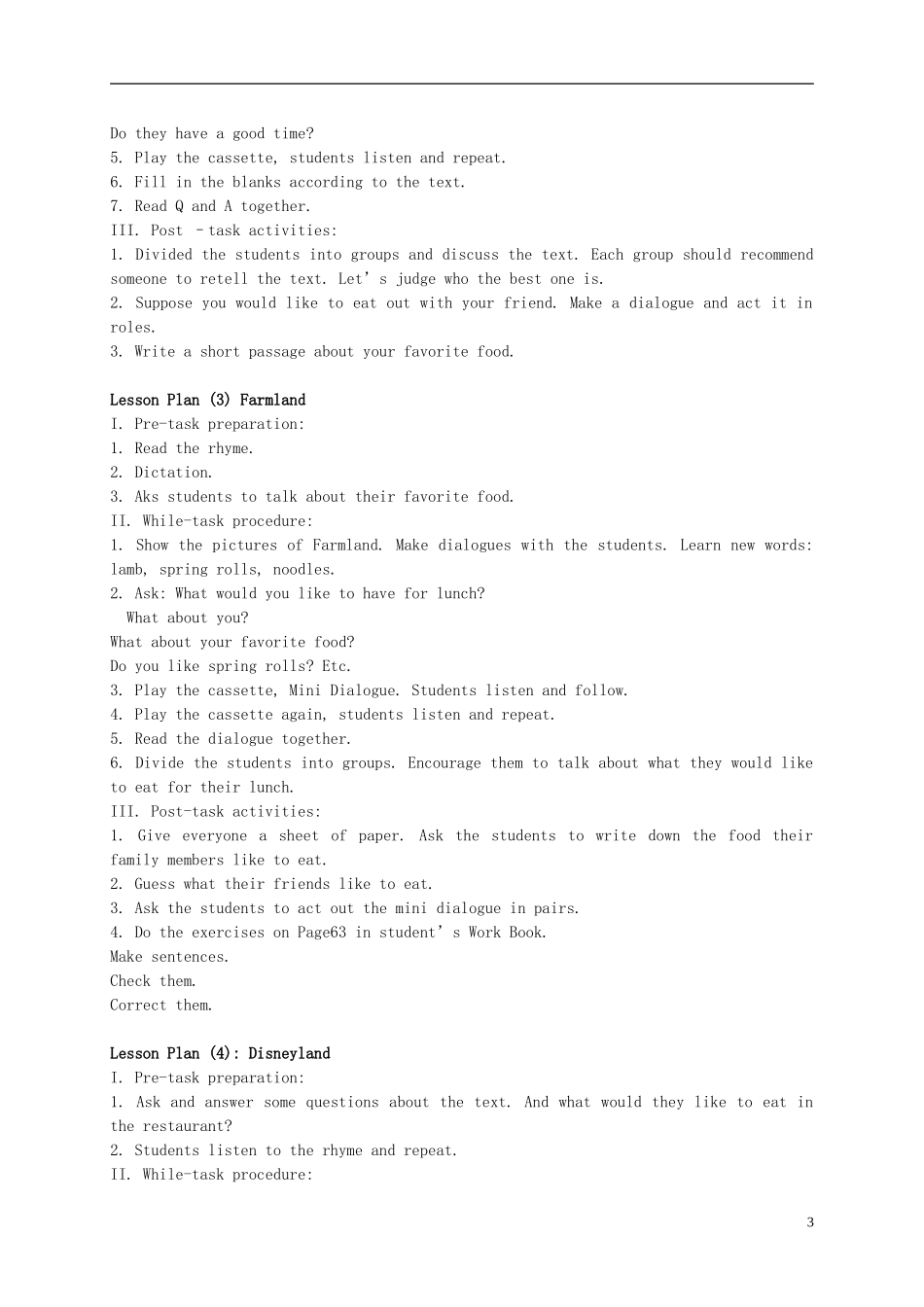 五年级英语下册 Unit 8(7)教案 新世纪版_第3页