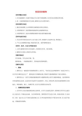 一年级科学上册 第1单元 植物 6《校园里的植物》教案2 教科版-教科版小学一年级上册自然科学教案