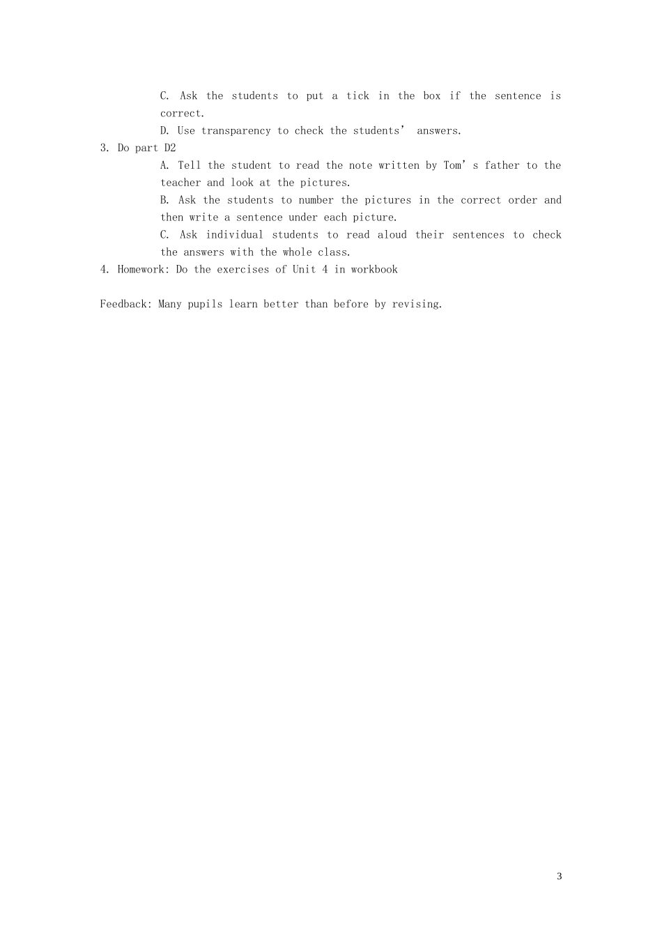 五年级英语上册 Unit 4 Revision教案 深港版_第3页