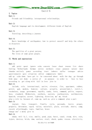 新人教版高中英语必修1Unit1-5