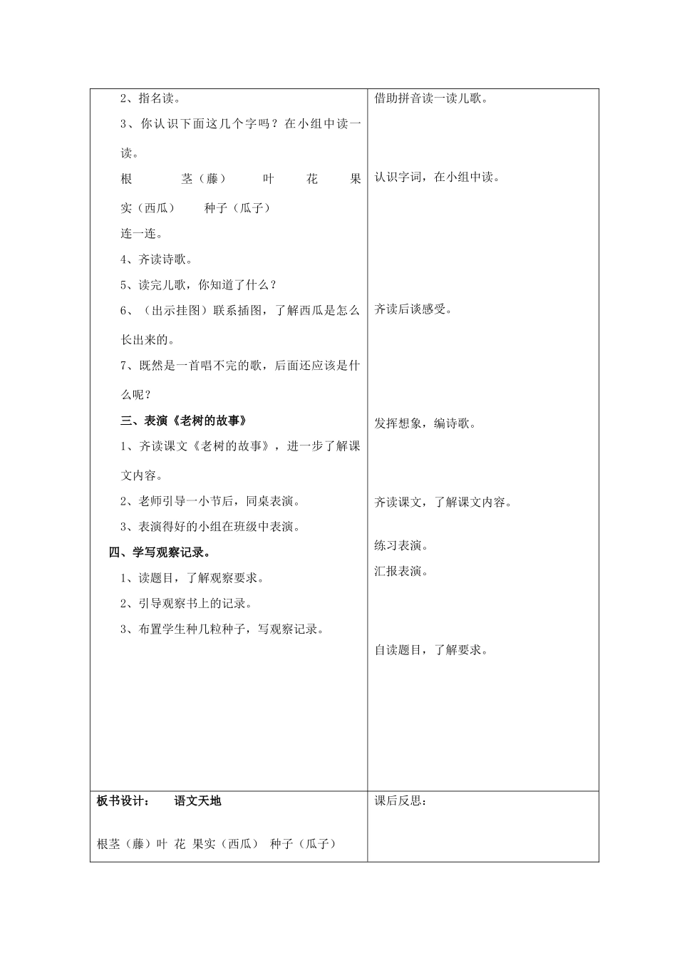 一年级语文下册 4 植物 语文天地（第2课时）教案 北师大版-北师大版小学一年级下册语文教案_第2页