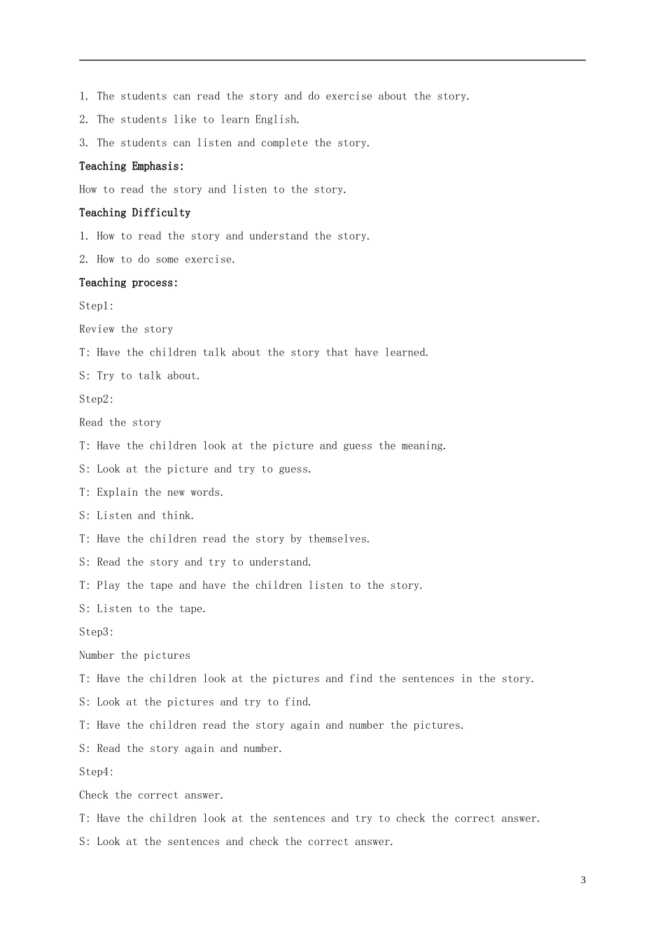 五年级英语上册 Unit2 Lesson5-6教案 北师大版_第3页