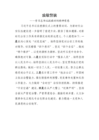 致敬警旗学习总书记授旗训词精神